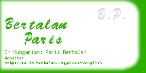 bertalan paris business card